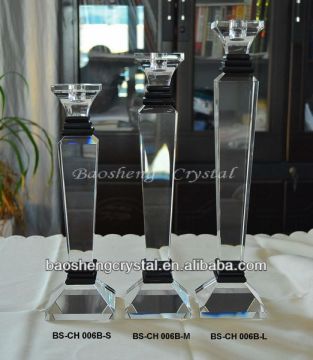 Clear with black joint Crystal Candlesticks Wholesale (BS-CH006B)