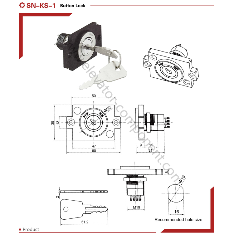 Elevator Button Switch/ Push Button Lock