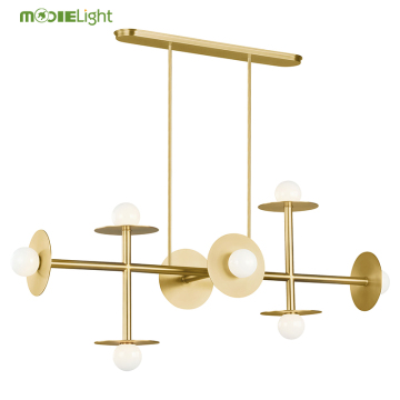 Black Nodes 8 Light Linear Chandelier for Dining Room