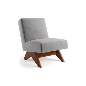 vaste houten lounge stoel Pierre Jeanneret fauteuil