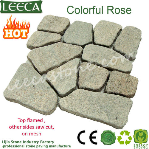 Irregular pattern colorful rose paving stone