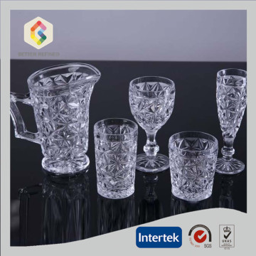 Crystal Big Diamond Pattern Drinking Glass Set