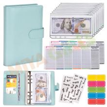 Navy A6 Custom Cash Envelope System Budget Planner Binder with Zippered Pouch