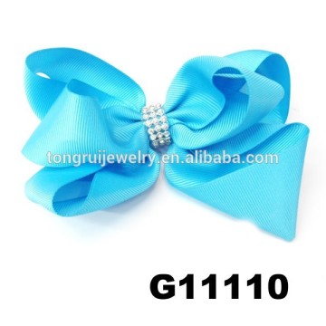 wholesale grosgrain boutique hair bows with rhinestone