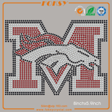 Denver Broncos M iron on rhinestones wholesale