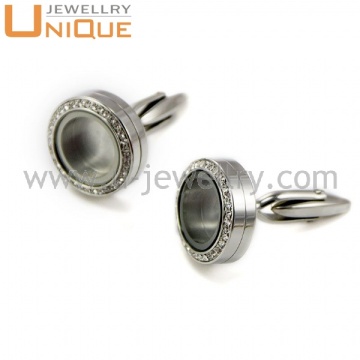 2014 the most popular style floating locket charms cufflinks in stainless steel