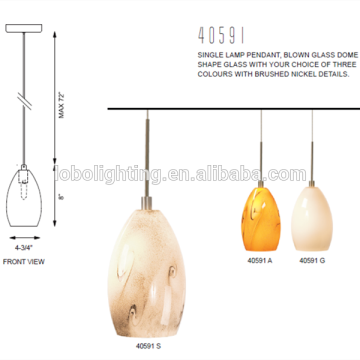 single pendant lamp with smoked transparent glass/modern blown glass chandelier/modern hand blown glass pendant light