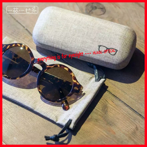 fashion eyeglasses cases PU glasses case Glasses box combined with soft glasses bag