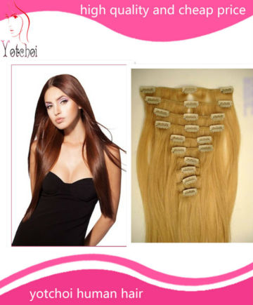 Clip-in remy straight Human Hair Extention