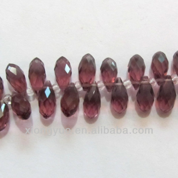 wholesale faceted raindrop Crystal Glass beads in bulk