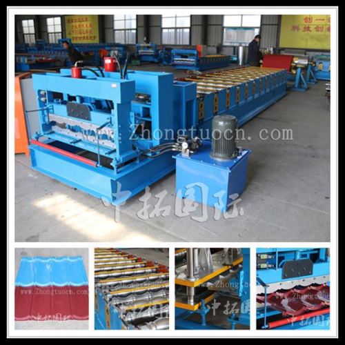 glazed tile roof tile rolling making machine china, colored glazed steel forming machine