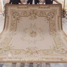 9'x10' Hand Knotted Wool Aubusson Carpet