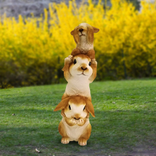 Handmade Rabbit Figurines: New Funny Desktop Animal Statues for Home and Garden Decor