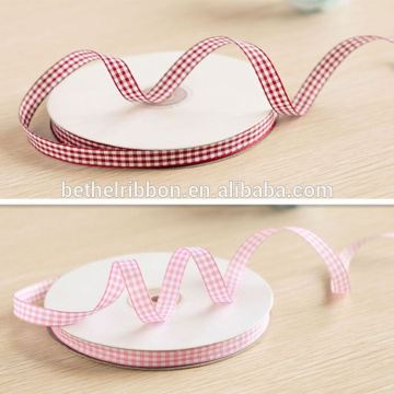 Wholesale plaid material Customized Design elastic ribbon bow