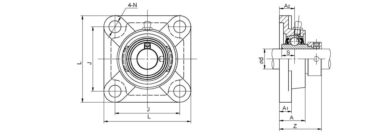 4 Bolt Flange Units NAF300 Series