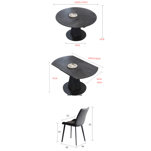 Ensemble de table à manger simple rotative Rock Plate