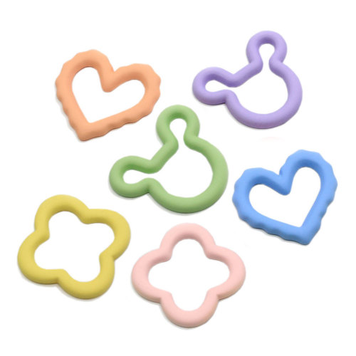 Best Seller Hollow Resin Craft Multi Color Heart Flower Shape Craft for Diy Hair Clips Making Accessory