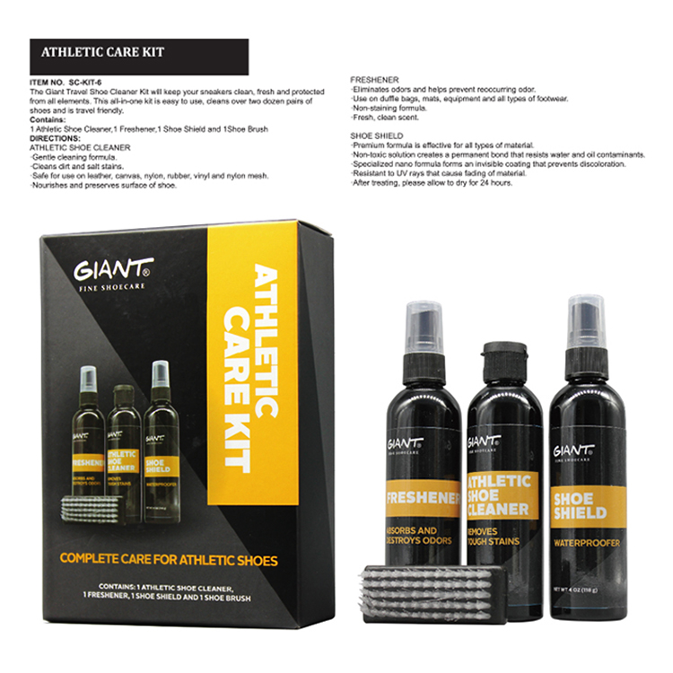 Factory diretamente OEM Service Shoe Care Set Fórmula à base de água Cuidados de sapatos esportivos à prova d'água