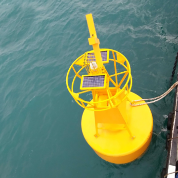 LED Light and Radar Reflector Navigational Warning Buoy