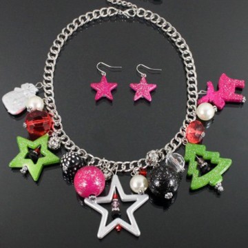 Star Charms Fashion Christmas Necklace Set