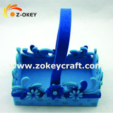 Design felt gift basket with flowers