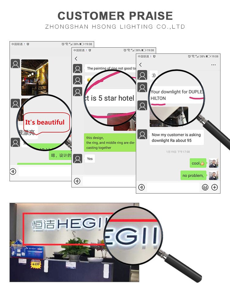 Anti-Glare/Full Watt/ Zoomable  CRI95 7w LED light source