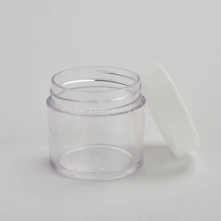 Pot en plastique PET transparent avec couvercles en plastique