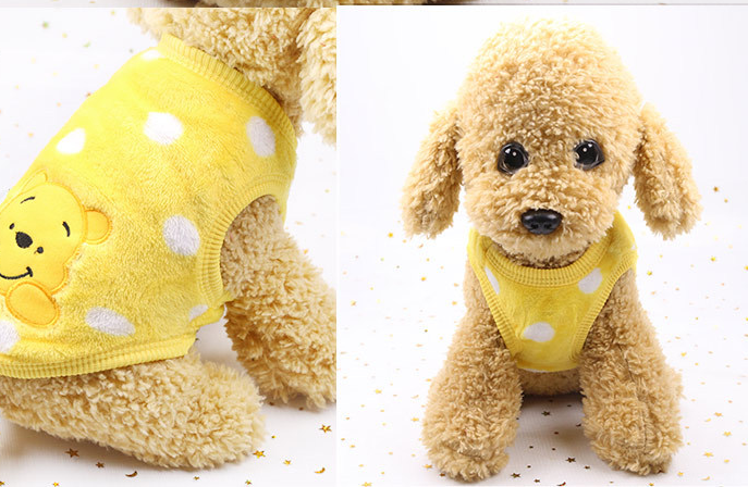 Hot Selling Cartoon Flannel To Keep Warm Teacup Dogs Small Milk Dogs Cats Teddy Clothes Vest Pet Products