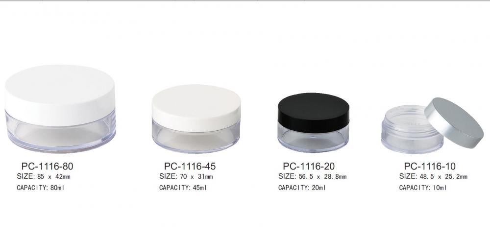 Round Cosmetic Empty Loose Powder Container PC-1116