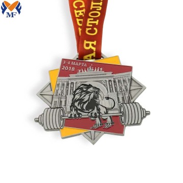 Medalha de coragem esportiva de leão de metal