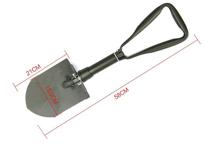 Multifunction Military Folding Shovel with Carrying Pouch Multi Purpose Tactical Army Trench Shovel Survival Steel