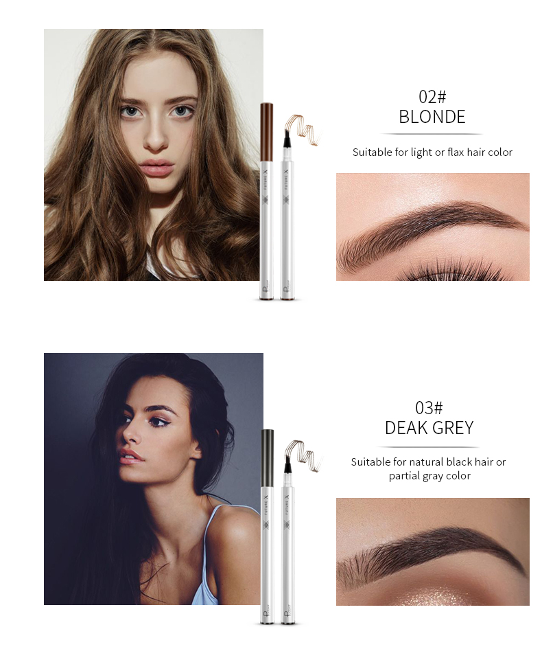 Pudaier Makeup Eyebrow Tattoo Pen,3 Color Liquid Eyebrow Pencil,Eyebrow Pencil Private Label