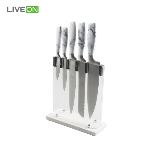 Professional Chef Stainless Steel Knife Set with Block