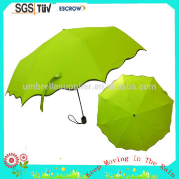 Western Style Folding Lotus Parasol Umbrella with Ruffles, UPF 40+