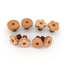 JX830 High-Quality Maple Walnut Wood Round Wall Hook