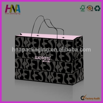 Wide gusset kraft shopping bag