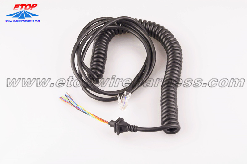 Kabel PUR Coiled tahan seuneu