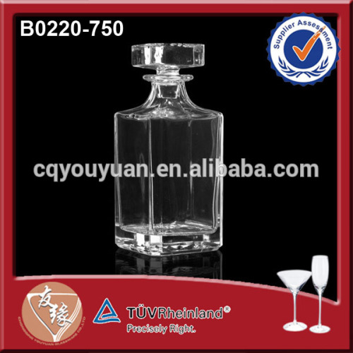 Crystal Glass Wholesale Vodka Bottles 750ML Wine Decanter 750ML Square