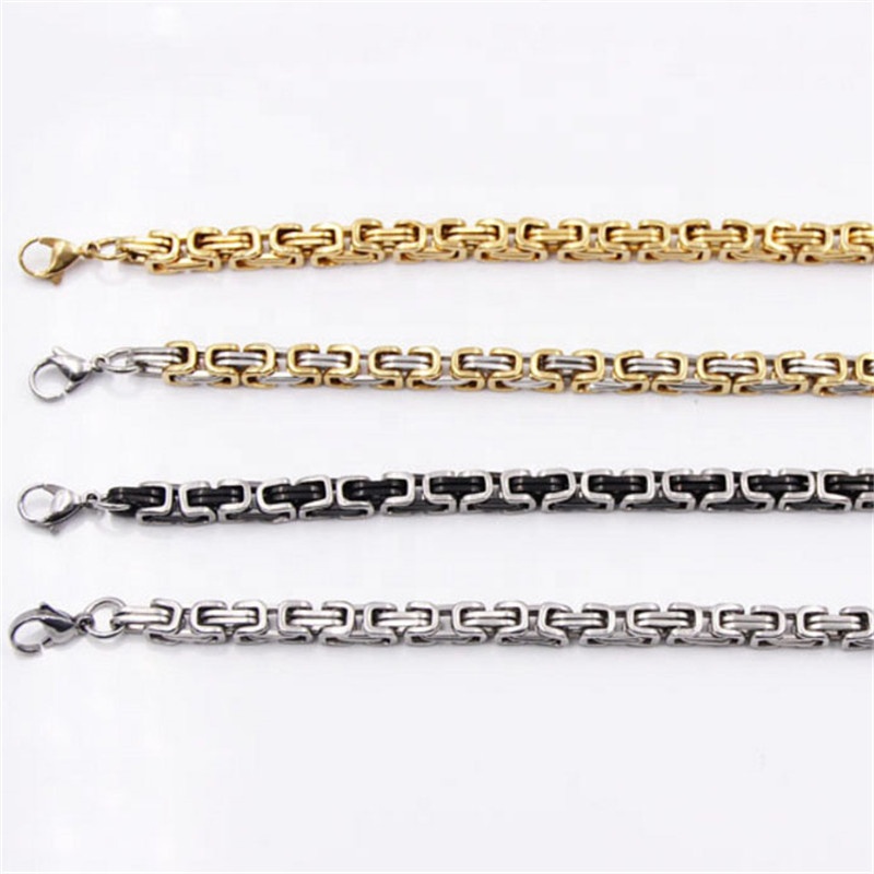 Yudan Custom Wholesale Stainless Steel Byzantine Chain Necklace