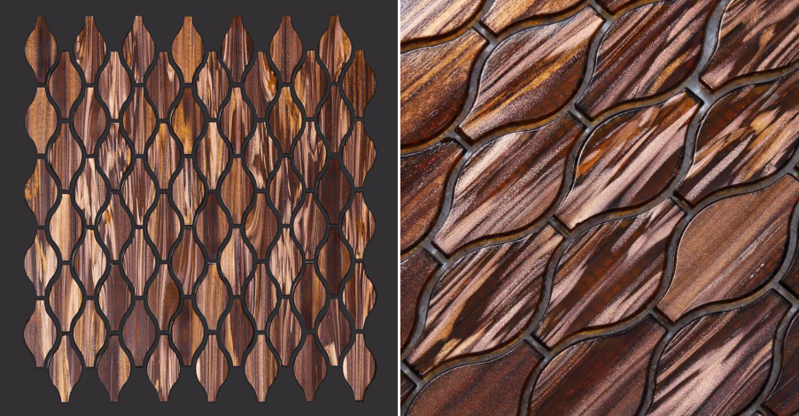 Brown Irregular Craft Glass Mosaic Tiles