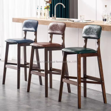 Comfortable High Back Leather High Barstools