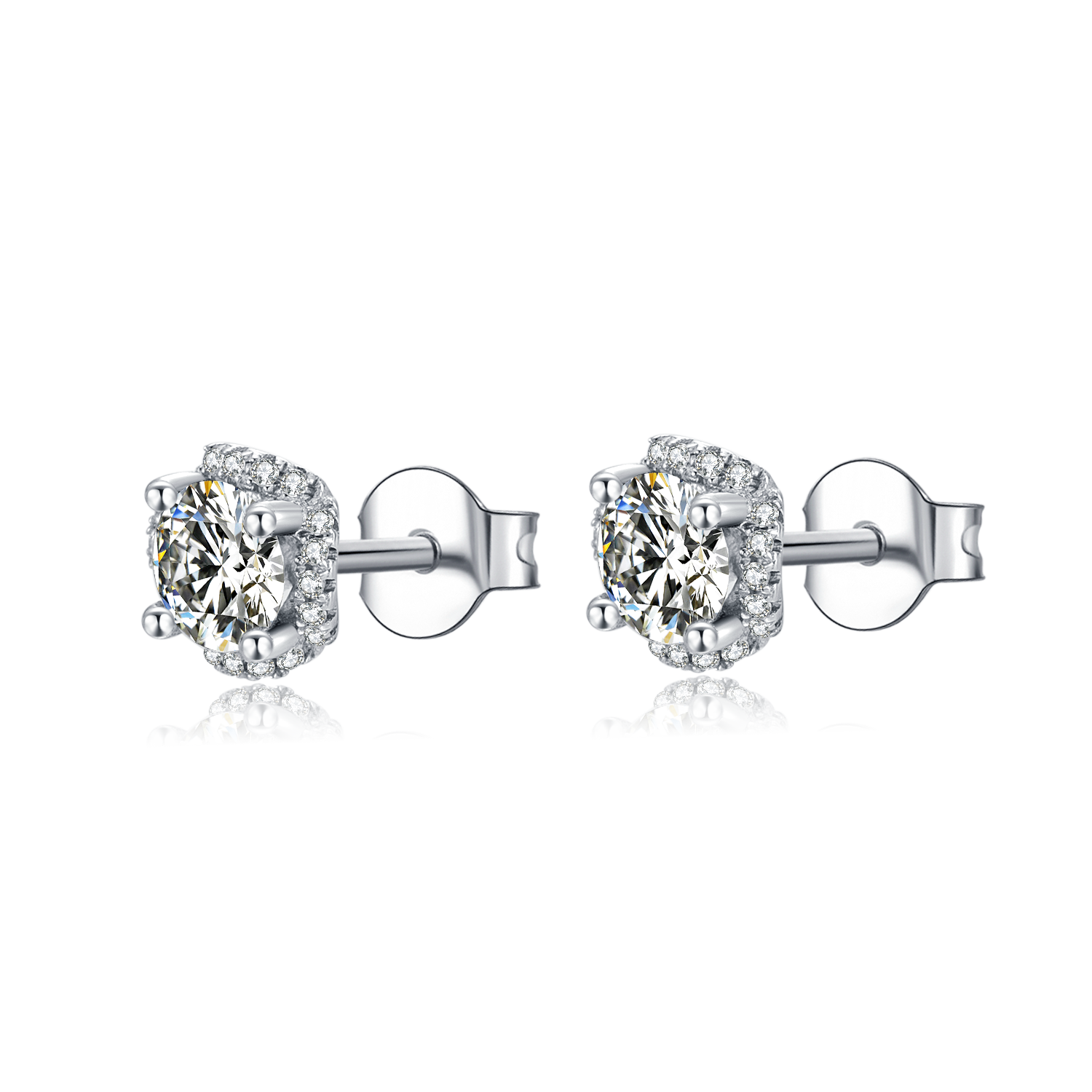 Baroque Luxury  925 Sterling Silver Moissanite Women Engagement Diamond Prongs Gemstones Wedding Party Women Stud Earrings