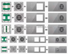 YUNDUO High Quality Tuya Touch Universal Wall Jack with USB and C-Type for UK & EU Standards