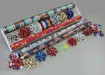 Christmas paper Patriotic Gift Wrap Set