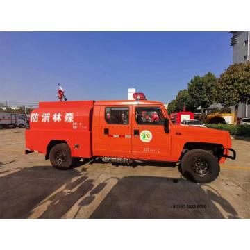 Camión de bomberos de agua doble de doble fila 4x4