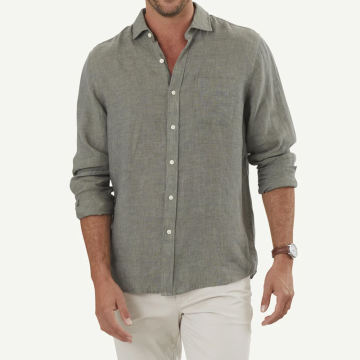 Customized Men's Long Sleeve Linen Shirts Wholesale