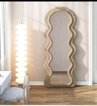 Velvet Wave Arched Full Length Floor Body Mirror