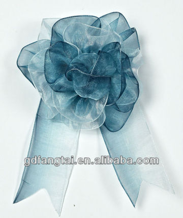 Blue hand make ribbon rosettes for packing