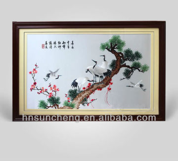 Cranes -single-sided Embroidery 100% Handmade Silk Xiang Embroidery
