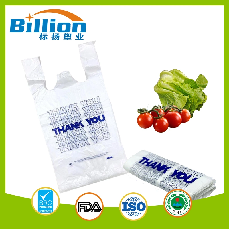 Thank You Plastic Disposable Carrier Shopping Printing Vest Bag